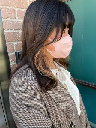 セミロング カラー パーマ ヘアアレンジ メンズ キッズ ネイル アイブロウ 久木原 ゆりのヘアスタイル