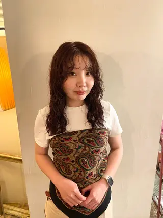 ロング カラー パーマ 美容室はなこ✳︎ むうのヘアスタイル