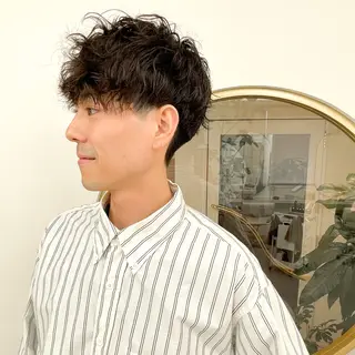 パーマ メンズ ショート・ボブ ・ウルフ✂︎IMAIのヘアスタイル