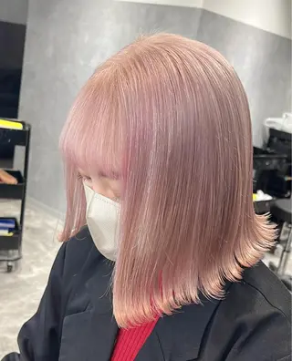 セミロング カラー mimiiy梅田 中崎町ハイトーンのヘアスタイル