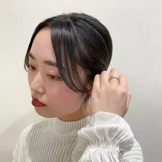 ミディアム ヘアアレンジ ワタナベ リリコのヘアスタイル