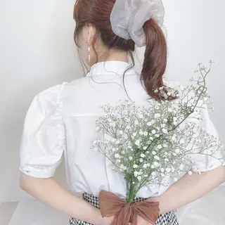 セミロング カラー ヘアアレンジ マツエク・マツパ 透明感カラー🫧ヘア セット🫧松本菜月の眉毛・アイブロウイメージ