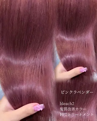 ロング カラー 肌に馴染むハイトーン /ミルクティーカラーのヘアスタイル