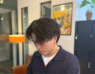 ショート カラー パーマ メンズ HRABRA ゆづきのヘアスタイル