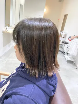 ショート 酸性ストレート/ブリ ーチなしWカラー河本のヘアスタイル