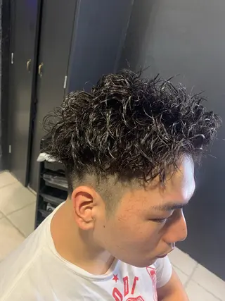 ショート メンズ メンズパーマ/難波/ 心斎橋　室園亮佑のヘアスタイル
