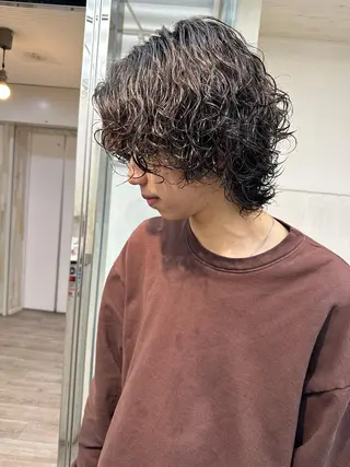 パーマ メンズ KEIGO/ ベージュカラーのヘアスタイル