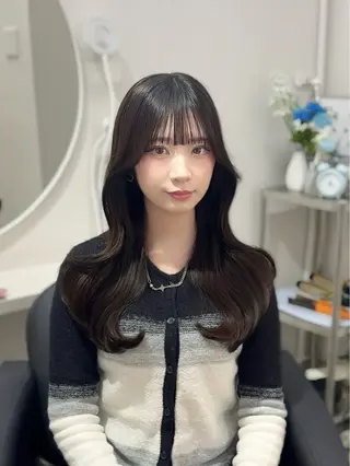 ロング YUZU🎀顔まわり ×レイヤーカットのヘアスタイル