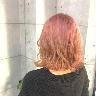 ミディアム カラー パーマ ヘアアレンジ メンズ キッズ ネイル マツエク・マツパ 切りっぱなしヘアボブ ミディアムヘアRYOのヘアスタイル