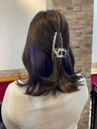 セミロング カラー YUI/ ブリーチカラー🌷のヘアスタイル
