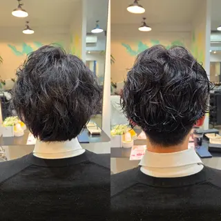 ショート メンズ パーマ 野村 果音(カノン)のヘアスタイル