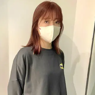 ミディアム カラー 🍊暖色×顔周り 🍊cocoroのヘアスタイル