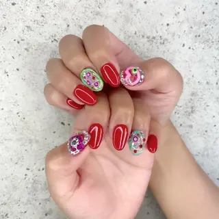 セミロング カラー パーマ ヘアアレンジ メンズ キッズ ネイル マツエク・マツパ Salon Ｋのネイルデザイン