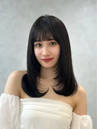 セミロング カラー ❤️ショートカット ・顔周りカット❤️のヘアスタイル