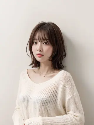 ミディアム カラー パーマ AnFye forprcoのヘアスタイル