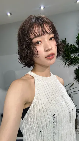 ショート パーマ ナチュラル×色気パ ーマ 渋谷/マナミのヘアスタイル