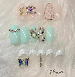 ネイル 23時まで❤︎韓国、 ワンホンネイルのネイルデザイン