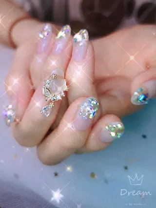 ミディアム ネイル フィルイン・深爪矯正 長さ出し🎀のネイルデザイン