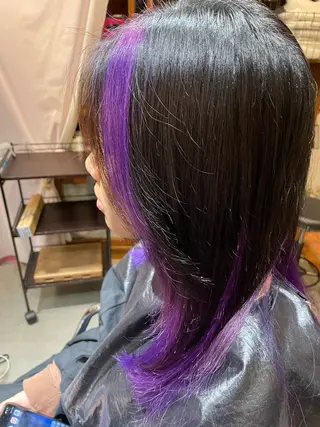 セミロング カラー トリコヘアサロン 新井千智のヘアスタイル