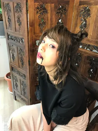 セミロング ヘアアレンジ 早朝✨ヘアセット 着付け/清水玲歌のヘアスタイル