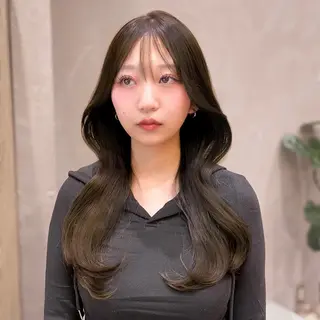 ロング カラー HINA🎀韓国ヘア エクステ/小顔カットのヘアスタイル