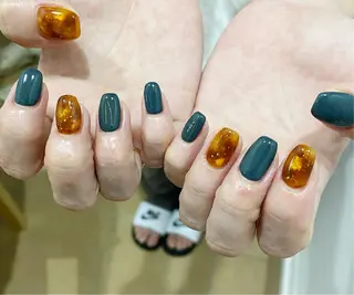 セミロング カラー ネイル Nailsalon Calmeのネイルデザイン