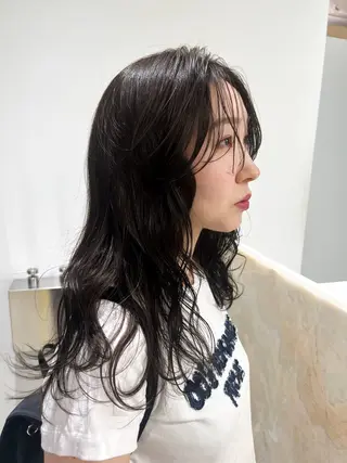 セミロング カラー ヘアアレンジ ブリーチなしカラー/ レイヤー/ASARIのヘアスタイル