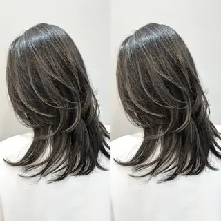 ミディアム カラー Livnaリヴナ立川所属・レイヤー/ハイライト /立川/赤池宏隆のヘアスタイル