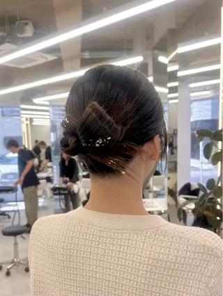 ロング ヘアアレンジ はるか/透明感暗髪 /ヘアアレンジ🤍のヘアスタイル