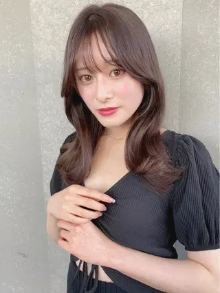 セミロング 山本翔一郎 韓国顔周りレイヤーのヘアスタイル