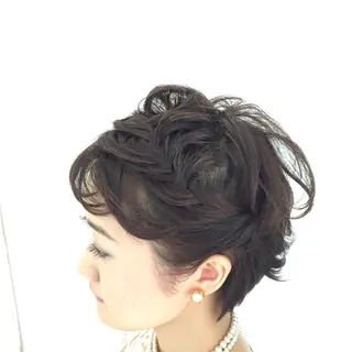 ショート ヘアアレンジ シールエクステ／豊中 吉田孝司のヘアスタイル