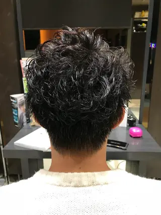 ショート パーマ メンズ 道越 裕人のヘアスタイル