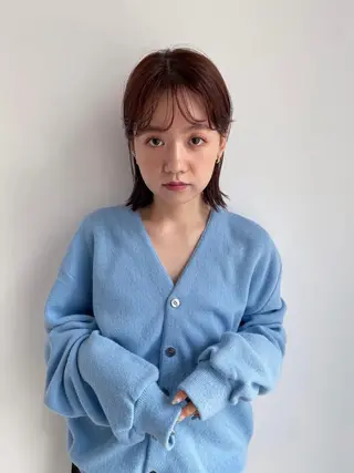ミディアム カラー 青木 優歩のヘアスタイル