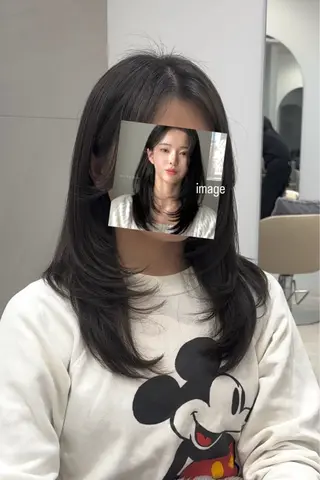 セミロング カラー パーマ ヘアアレンジ パク・ボミン小野リエ 韓国ハーフ🦊のその他イメージ
