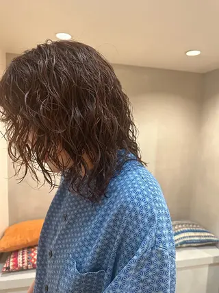 ミディアム カラー パーマ yu-kiハイトーン /ブリーチ無しカラーのヘアスタイル