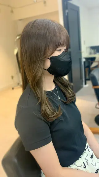 セミロング カラー パーマ ヘアアレンジ メンズ キッズ ネイル マツエク・マツパ アイブロウ レイヤーカット 🌿透け感カラーのヘアスタイル