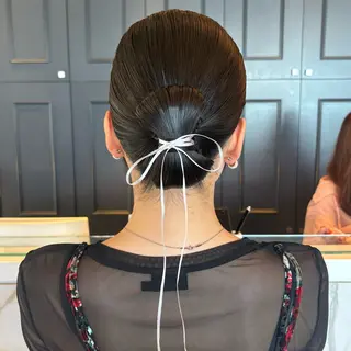 ミディアム ヘアアレンジ カットモデル/ セット/宮里心香のヘアスタイル