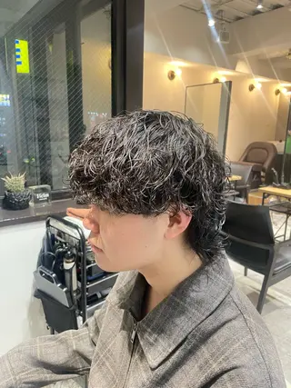 ショート パーマ メンズ メンズパーマ梅田 ・川副史晶のヘアスタイル