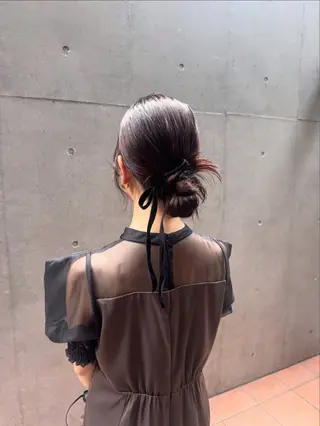 セミロング ヘアアレンジ 🎗️【ヘアセット 美眉】吉川玲🎗️のヘアスタイル