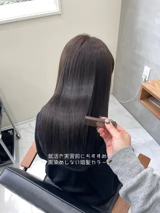 セミロング カラー 柔らかレイヤー× 透け感カラー/SUのヘアスタイル