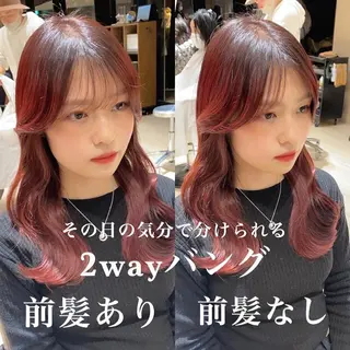 ミディアム カラー 顔まわりの神様✨ 透明感カラー藤嶋秀幸のヘアスタイル