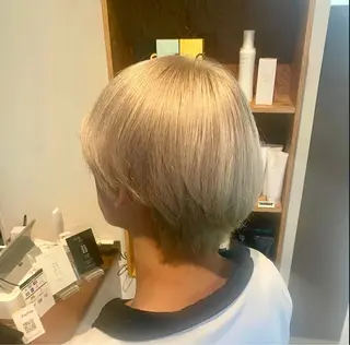 ショート カラー メンズ 海琉/ハイトーン/ 透明感カラー💛のヘアスタイル