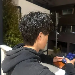ショート パーマ MINX/ボブ/ レイヤー/田中元翔のヘアスタイル