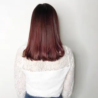 ミディアム カラー カラーモデル募集中 美容室ハピスのヘアスタイル