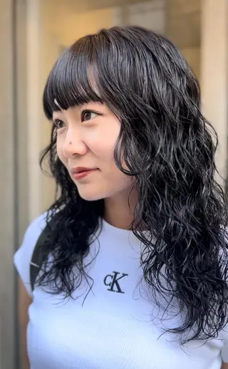 セミロング カラー パーマ 徳田 ももかのマツエク・マツパデザイン