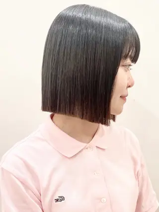 ミディアム 石山 /切りっぱなしボブのヘアスタイル