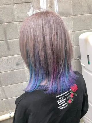 カラー ダブルスキルエクステ /羽エクステ白石宇由のヘアスタイル