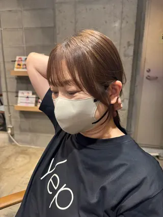 セミロング カラー ヘアアレンジ 顔まわり/艶カラー/ 🤎himari🤎のヘアスタイル