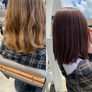 セミロング パーマ 饒平名 知也のヘアスタイル