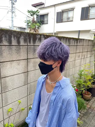 ショート カラー パーマ ヘアアレンジ メンズ スパイキー/フェザー /波巻き/かいとのヘアスタイル